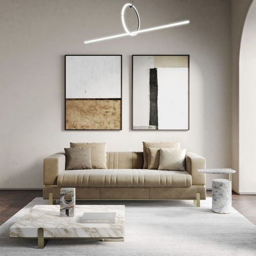 Divano contemporaneo - GRAND 2P - Capital Collection - da sala / in tessuto / in pelle