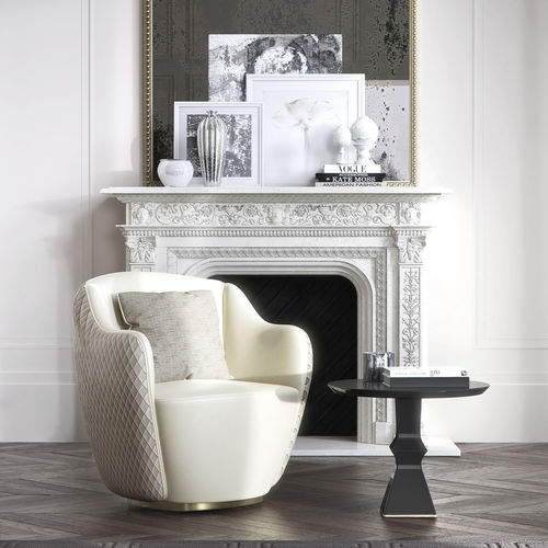 Poltrona contemporanea - AUDREY M - Capital Collection - in tessuto / marrone / beige