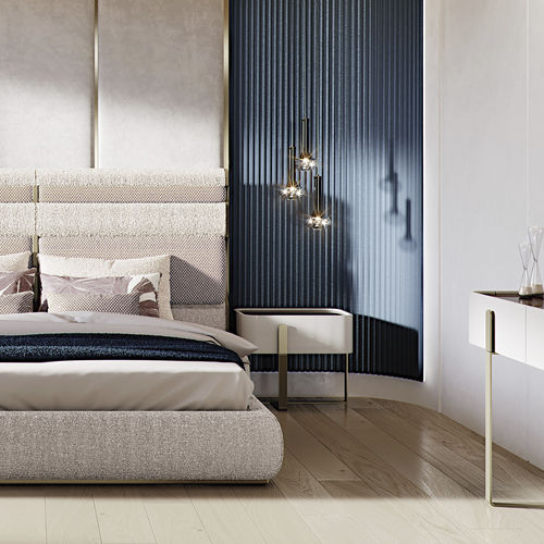 Comodino contemporaneo - EDEN L - Capital Collection - in legno / con supporto in acciaio / rettangolare