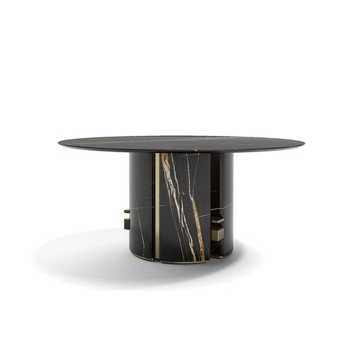 Tavolo contemporaneo - Ercole - Capital Collection - in marmo / con supporto in marmo / rotondo