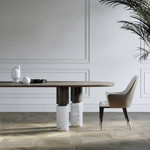 Sedia contemporanea - Adele - Capital Collection - da interno / in tessuto / con supporto in legno