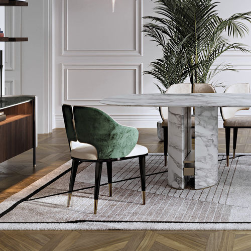 Sedia contemporanea - Augusta - Capital Collection - da interno / in tessuto / con supporto in metallo