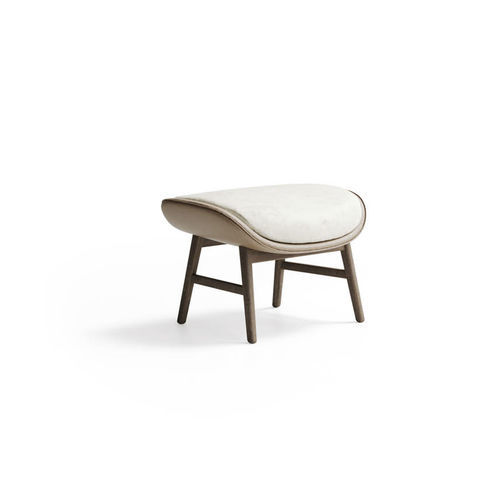 Pouf contemporaneo - Dafne - Capital Collection - in tessuto / in legno / beige