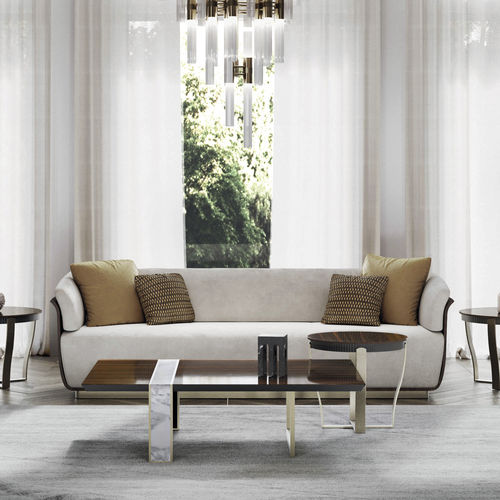 Divano contemporaneo - Allure 2s - Capital Collection - in tessuto / in pelle / in legno