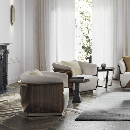 Poltrona contemporanea - Allure - Capital Collection - in tessuto / in legno / beige