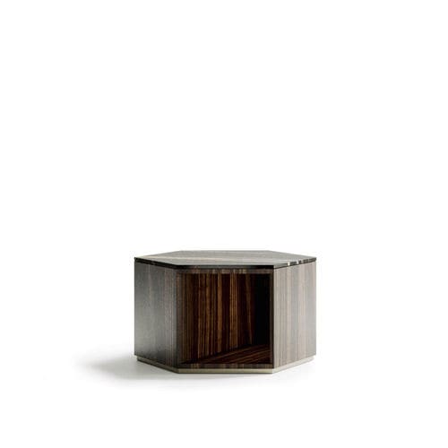 Tavolino basso contemporaneo - Dedalo - Capital Collection - in legno / in marmo / con supporto in metallo