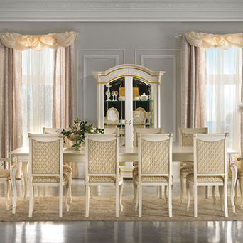 Tavolo da pranzo classico - DIAMANTE - Casa +39 Arte & Stile - in legno laccato / rettangolare / per uso residenziale