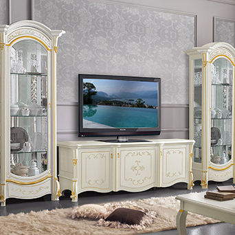 Parete attrezzata TV classico - DIAMANTE - Casa +39 Arte & Stile - in legno laccato