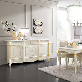 Credenza classica - DIAMANTE - Casa +39 Arte & Stile - in legno laccato / bianca