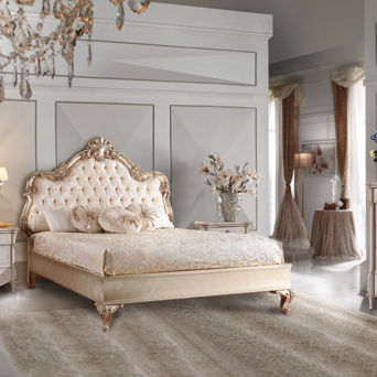 Letto matrimoniale - VIVALDI - Casa +39 Arte & Stile - in stile / con testiera imbottita / in legno laccato