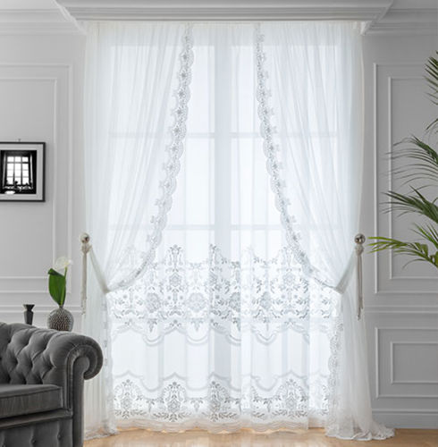 Tendina voile a fiori - GRACE MODEL 29  - Chicca Orlando srl - trasparente / ricamato / di grande larghezza