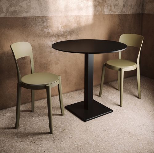 Tavolo da bistrot contemporaneo - EDGE B/TQR - Colos - in HPL / con supporto in ghisa / con supporto in metallo verniciato