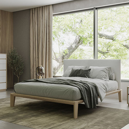 Letto matrimoniale - FANCY - De-code, Lattas Nik. Spyridon - contemporaneo / con testiera imbottita / in tessuto