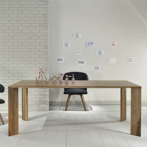 Tavolo contemporaneo - UNITY - De-code, Lattas Nik. Spyridon - impiallacciato in legno / con supporto in legno massiccio / rettangolare