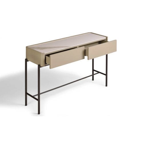 Consolle contemporanea - PR9 - De-code, Lattas Nik. Spyridon - impiallacciata in legno / con supporto in metallo / rettangolare