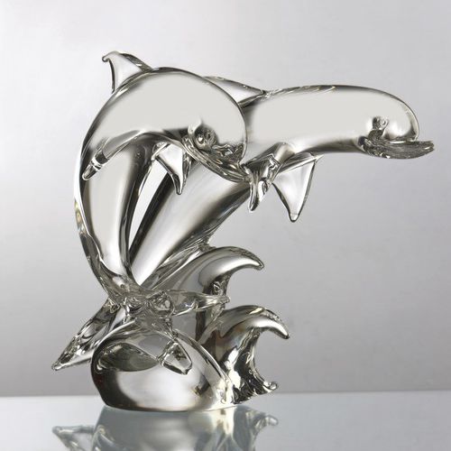 Scultura in cristallo - JUMPING DOLPHINS  - Duccio di Segna srl - contract
