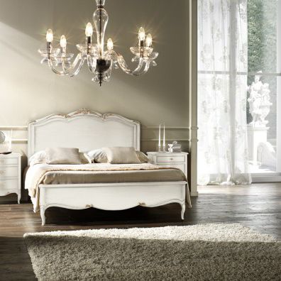 Letto matrimoniale - 7136GA - Ebanart srl - in stile / con testiera / in legno laccato