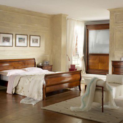 Letto matrimoniale - 9041A - Ebanart srl - classico / con testiera / in legno