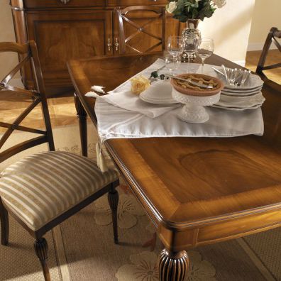 Tavolo da pranzo classico - 7609 - Ebanart srl - in legno / rettangolare / allungabile