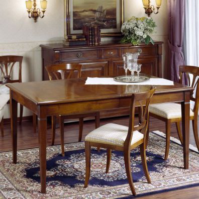 Tavolo da pranzo in stile Direttorio - CF010 - Ebanart srl - in noce / rettangolare / allungabile