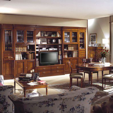Parete attrezzata TV classico - 9831 - Ebanart srl - in legno