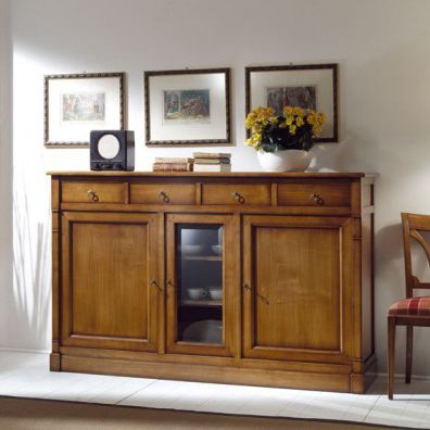 Credenza classica - 8763A - Ebanart srl - in legno / in vetro / a vetrina