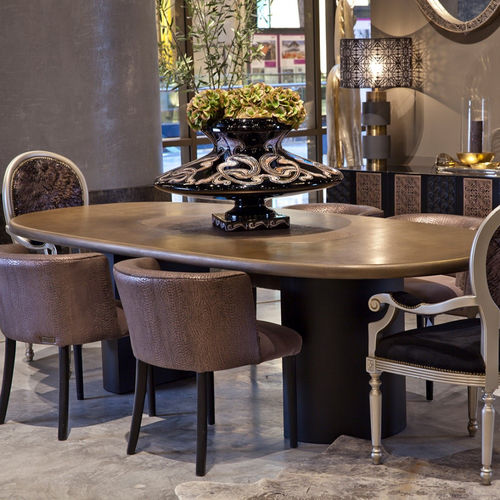 Tavolo da pranzo contemporaneo - JUDITH GLOW LASERED - Estetik Decor - in legno / in marmo / in pelle