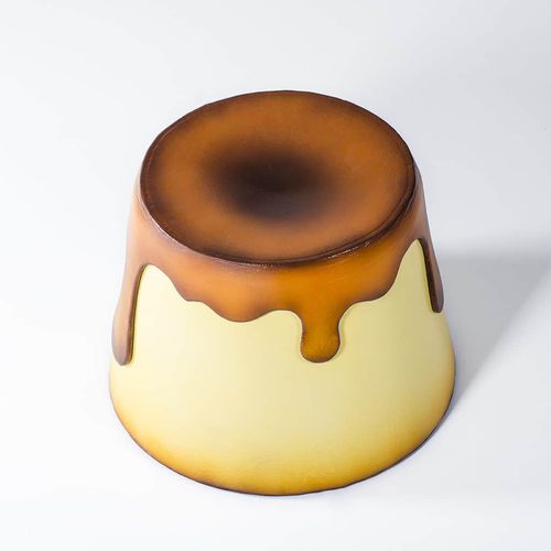 Pouf design originale - BIG EAT CREME - Gugliermetto Experience - in schiuma di poliuretano / tondo / fatto a mano