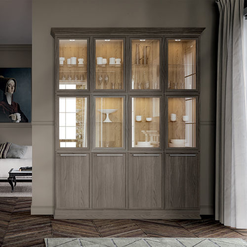 Credenza con alzata classica - ETICA - Home srl - in legno / in vetro