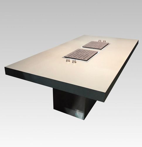 Tavolo da pranzo contemporaneo - Scottone - Laboratorio Mattoni - in ceramica / con supporto in acciaio inossidabile / rettangolare