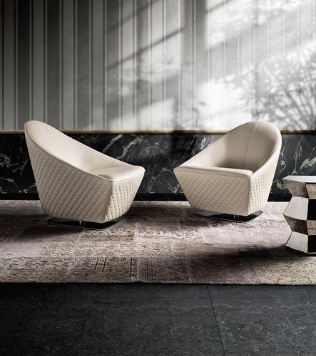 Poltrona contemporanea - COCÒ - Lof's - Interior - - in pelle / girevole