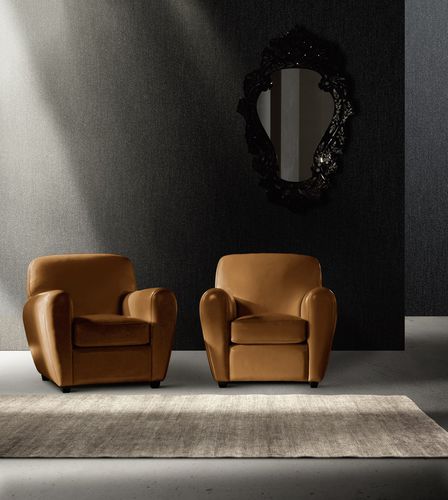 Poltrona club contemporanea - RAYA - Lof's - Interior - - in pelle
