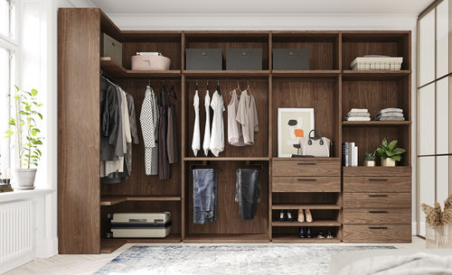 Cabina armadio ad angolo - Mobenia - contemporanea / in laminato / con cassetti