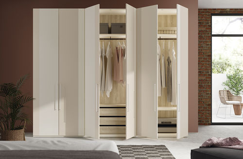 Armadio modulare - Line - Mobenia - contemporaneo / in laminato / con ante battenti