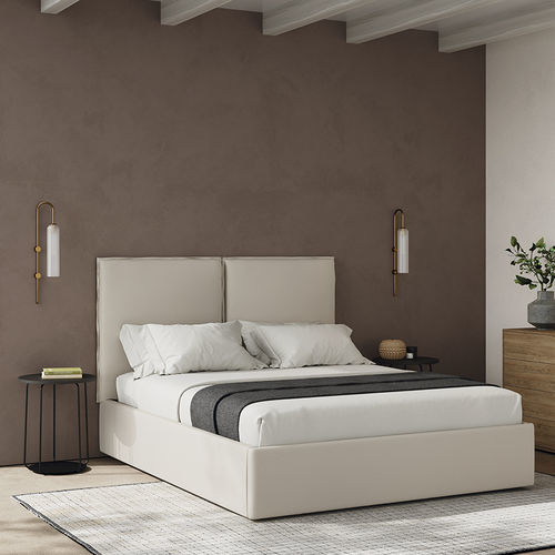 Testiera per letto matrimoniale - Noa - Mobenia - contemporanea / in tessuto / beige
