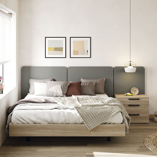 Testiera per letto matrimoniale - Ona  - Mobenia - contemporanea / in tessuto / in legno laccato
