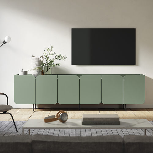 Mobile porta TV contemporaneo - Tulip - Mobenia - 4 porte / in MDF laccato / in melaminico