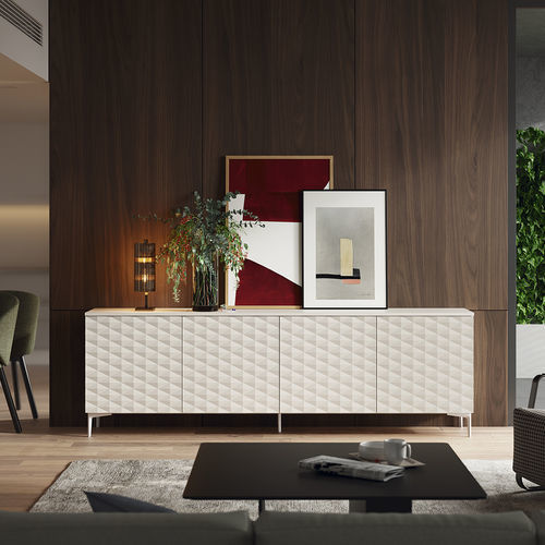 Credenza alta - Cross - Mobenia - contemporanea / in MDF laccato / in melaminico