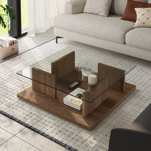 Tavolino basso contemporaneo - Artica - Mobenia - in vetro / in legno laccato / in melaminico