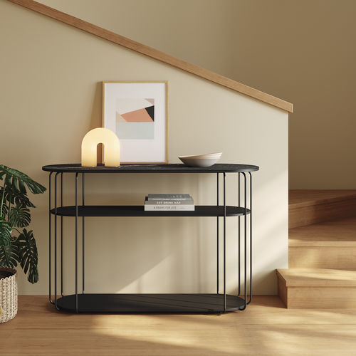 Consolle contemporanea - Cava - Mobenia - in MDF laccato / in melaminico / con supporto in metallo
