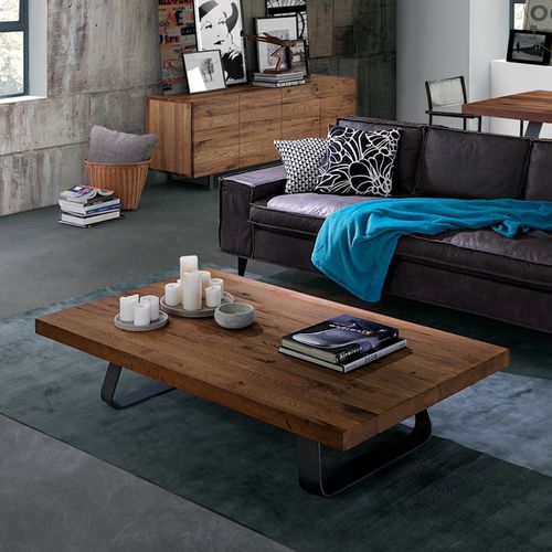 Tavolino basso contemporaneo - RUNNER - Oliver B. Group srl - in rovere / in metallo / rettangolare