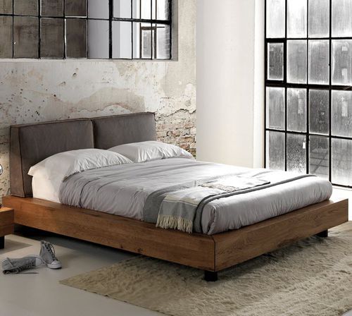 Letto matrimoniale - LETTO - Oliver B. Group srl - contemporaneo / con testiera imbottita / in rovere