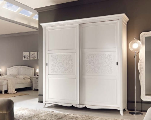 Armadio in stile - ART. 6098 - Francesco Pasi Srl - in legno laccato / a porte scorrevoli