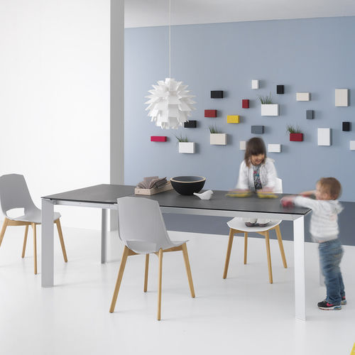 Tavolo contemporaneo - DIAMANTE - Point srl - in alluminio / con supporto in alluminio / rettangolare