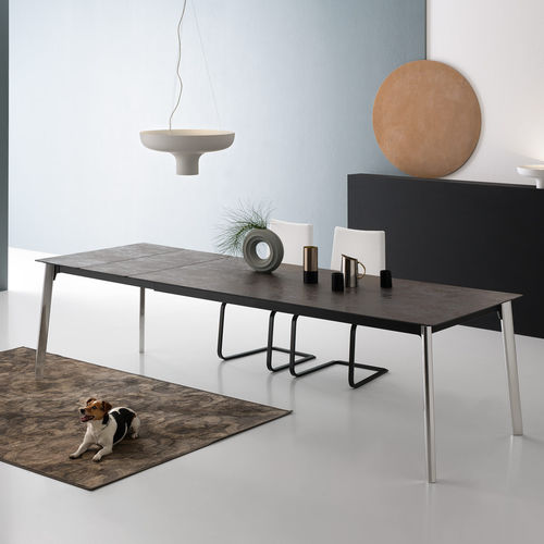 Tavolo contemporaneo - INFINITY - Point srl - impiallacciato in legno / in acciaio / in alluminio