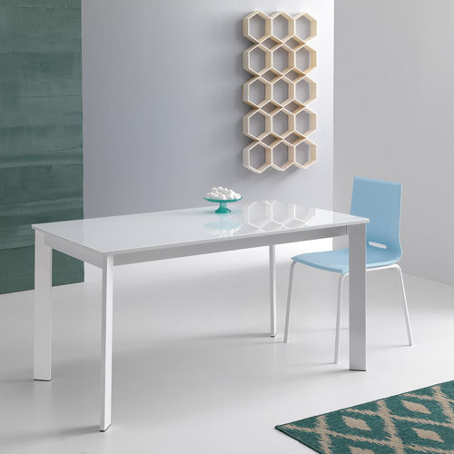 Tavolo contemporaneo - ZEN - Point srl - in vetro temprato / in metallo / in melaminico