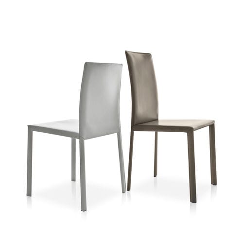 Sedia contemporanea - PAOLA - Point srl - da interno / in pelle / con supporto in metallo