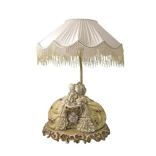 Lampada da tavolo - Lady reading - Porcellane Principe snc - in tessuto / in stile / senza fili