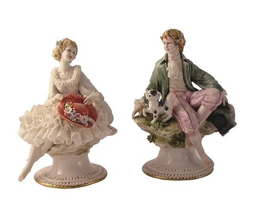 Scultura in porcellana - Gallant - Lady with lace - Porcellane Principe snc