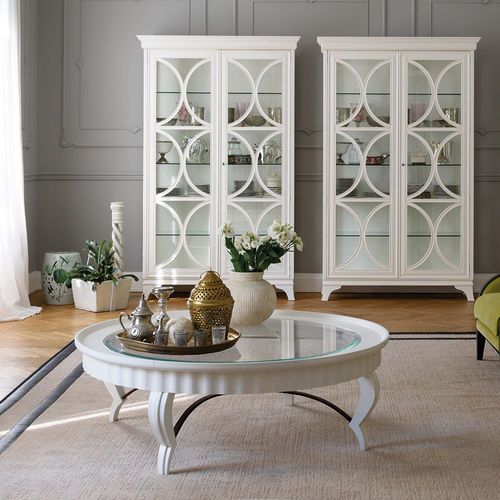 Tavolino basso classico - CVF085 - Prestige srl unipersonale - in rovere / in legno laccato / in vetro